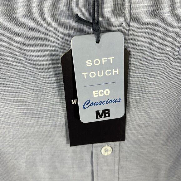 MICHAEL BRANDON BUTTON DOWN SHIRT MENS MEDIUM BLUE LONG SLEEVE COLLARED NWT NEW - Picture 3 of 16